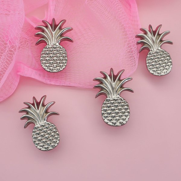 Silver Pineapple Cabinet Pulls/Nickel Door Handle/drinks cabinet handle/tropical decor/home improvement/retro style door knob/drawer handle