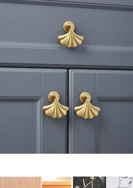 Gold mermaid tail drop drawer handle/Fin shape drop cabinet pull/brass screw-in drawer pull/gold furniture hardware/gold cabinet door handle