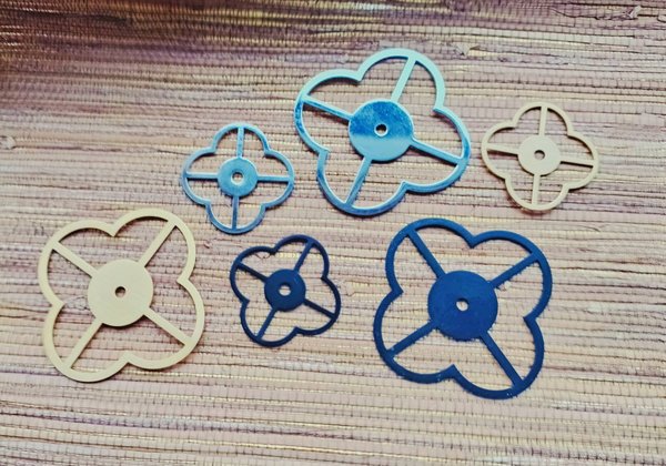 Clover shaped geometric pattern backplate for drawer handles/Gold, Silver or black back plates for cabinet pulls/Modern handle backplates