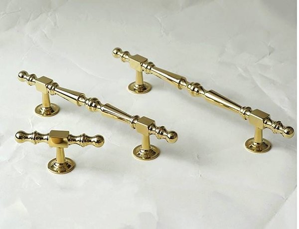 Shiny gold geometric shapes bar handle/Gold brass cabinet pull/Brass kitchen door handle/Bar drawer pull/furniture hardware/home improvement