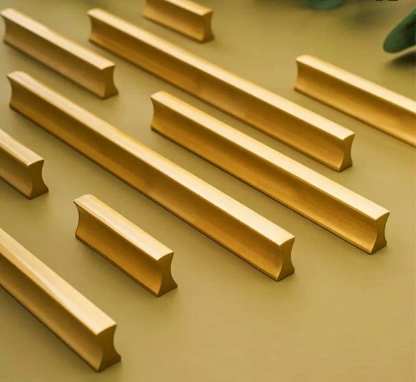 Simple gold brass bar handle/Extra long cabinet handle/home improvement hardware/modern brass kitchen hardware/Brass wardrobe handle