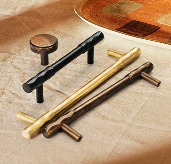 End section diamond knurled pattern cabinet bar pull/gold knurled drawer pull/bronze kitchen hardware/matte black cabinet pull/grip pull