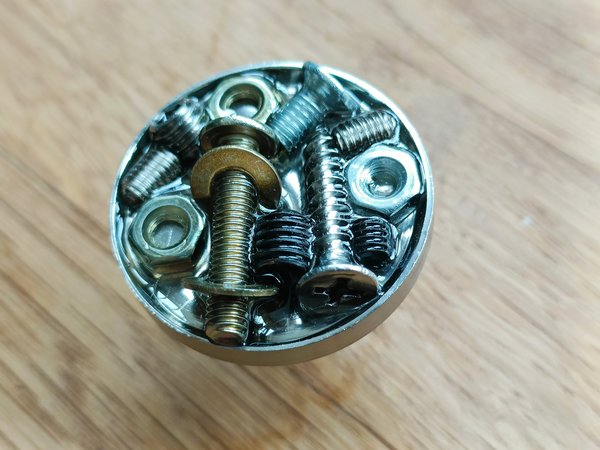 Unique nuts, washers and screws drawer pull/Silver nut style solid nickle cabinet knob/Industrial style door knob/man cave nickle hardware