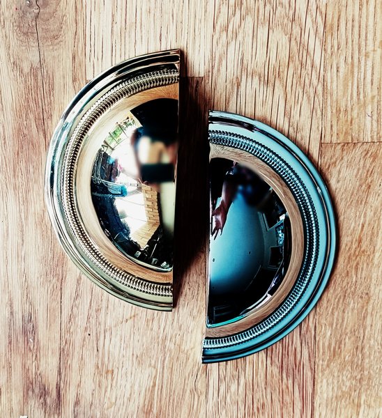 Shiny Brass Cup Handle/Traditional gold or silver semi circle cabinet pull/Shiny kitchen hardware/Polished drawer pull/Traditional hardware