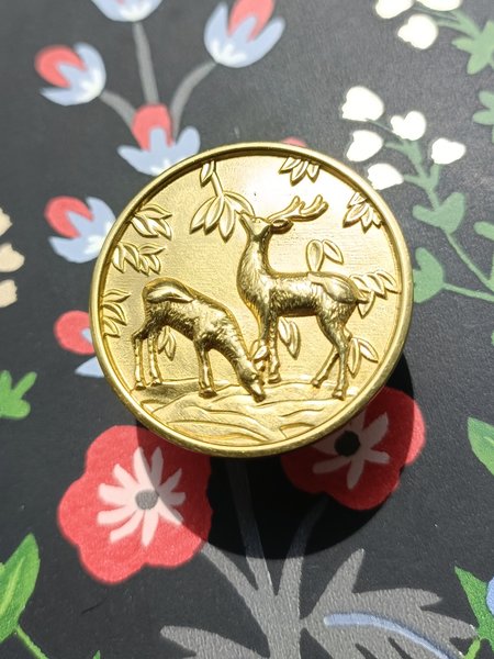 Gold Brass Woodland Scene Drawer handle/Deer and Stag Cabinet Pull/Gold  Brass Stag Door Handle/woodland decor/Unusual Furniture hardware