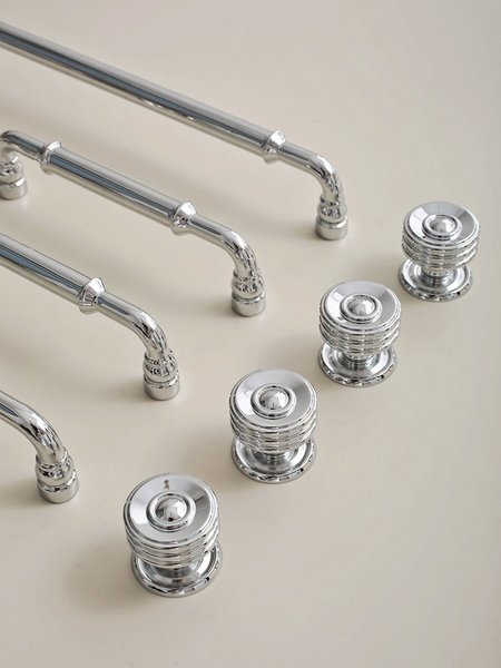 Traditional silver curved cabinet bar handle/Shiny silver drawer pull/silver chrome door handle/brass furniture hardware/kitchen hardware