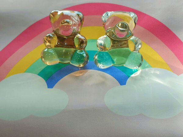 Crystal teddy shaped drawer pull/Teddy Bear shaped cabinet handle/drawer handles for nursery furniture/Kids room door knob/Bear shaped handl