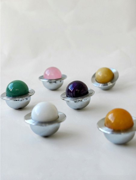 Planet shaped crystal ball drawer handle/Crystal and Chrome drawer pull/Silver Gemstone door knob/polished stone cabinet handle/Space decor