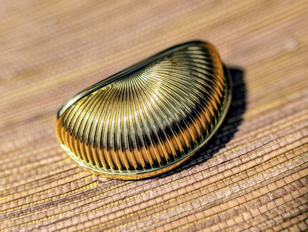 Shiny solid brass cup handle/Classic brass hardware/Gold cabinet pull/Gold brass drawer handle/Gold brass kitchen door handle/Brass handle