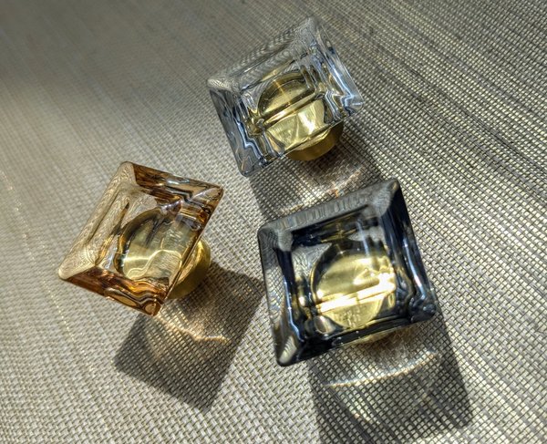 Antique style square cut glass decorative door knob/Vintage style glass cabinet handle/IKEA hack drawer pull/square decorative door handle