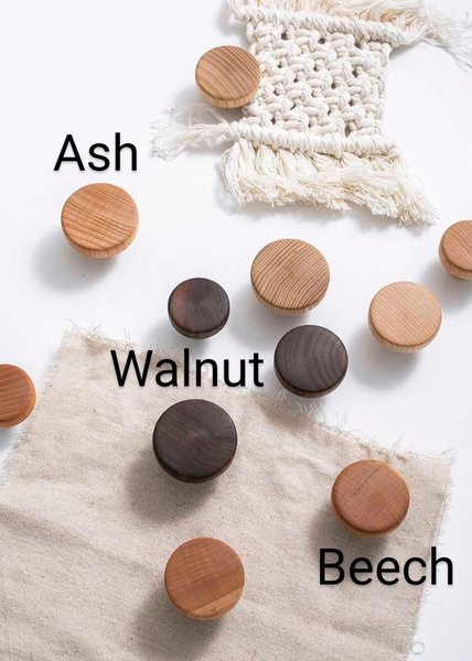 Round wooden cabinet handle/Classic wood drawer pull/Wooden furniture hardware/Natural wood door handle/Walnut, Ash, beech wood hardware