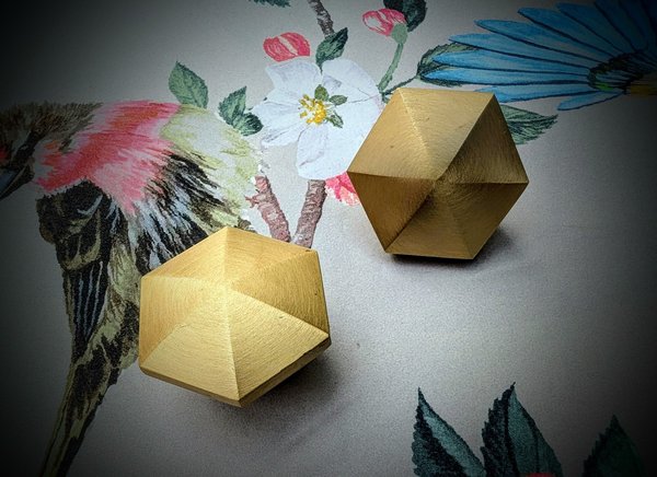 Gold brass hexagonal pyramid drawer pull/geometric cabinet handle/gold furniture hardware/hexagonal door knob/furniture renovation handle