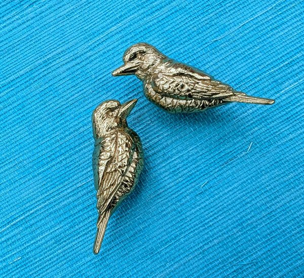 Solid Brass Kingfisher Cabinet Pull/Gold Bird shaped Door Handle/Detailed Bird Design Drawer Pull/Unique Brass Furniture Hardware