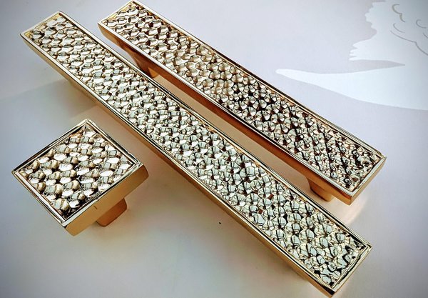 Glittery gold textured brass cabinet bar handle/Shiny solid brass drawer pull/textured gold brass door handle/Gold brass furniture hardware
