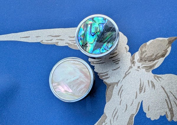 Silver Iridescent Pearl Shell Drawer Pull/Abalone Pearl Cabinet Pull/Mother of Pearl Door handle/MOP door knob/Silver furniture hardware