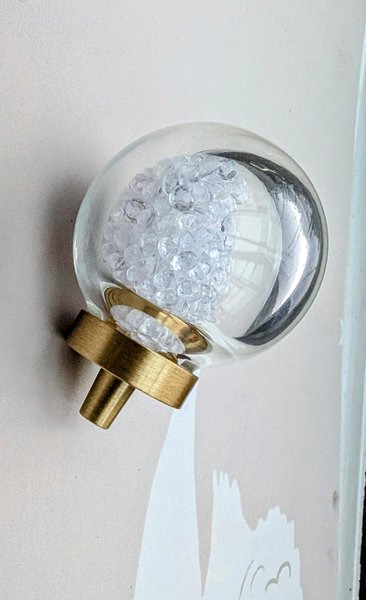 Mid century modern clear crystal cabinet pull/Transparent  oval shaped door knob/crystal furniture hardware/vintage style egg shaped handle