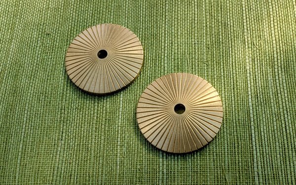 Gold brass round backplates for drawer handles/Brass circular back plates for cabinet pulls/Gold round door handle backplate/Backplate