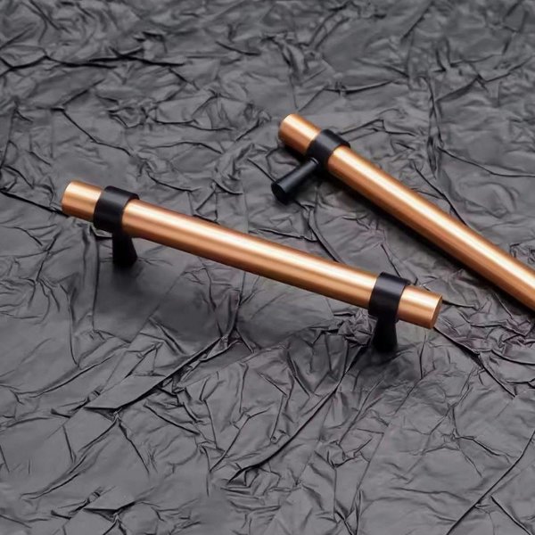 Rose Gold and Black cabinet bar handles/copper and black drawer pull/kitchen hardware/renovation project door handle/rose gold cabinet pulls