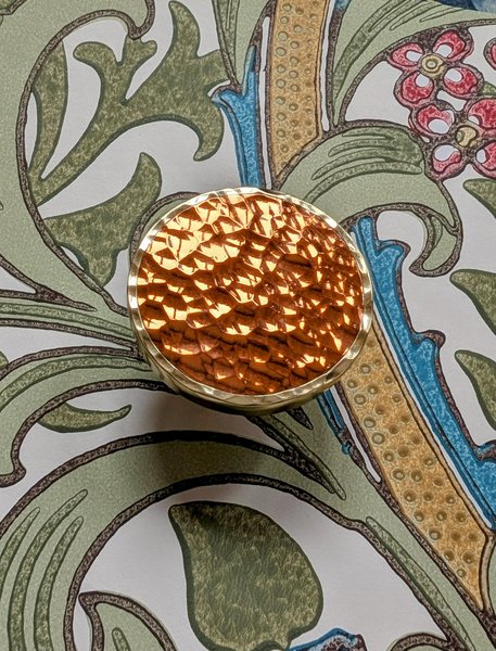 Copper and brass hammered brass drawer handle/Copper cabinet handle/Textured metal furniture hardware/Copper drawer knob/Copper cabinet pull
